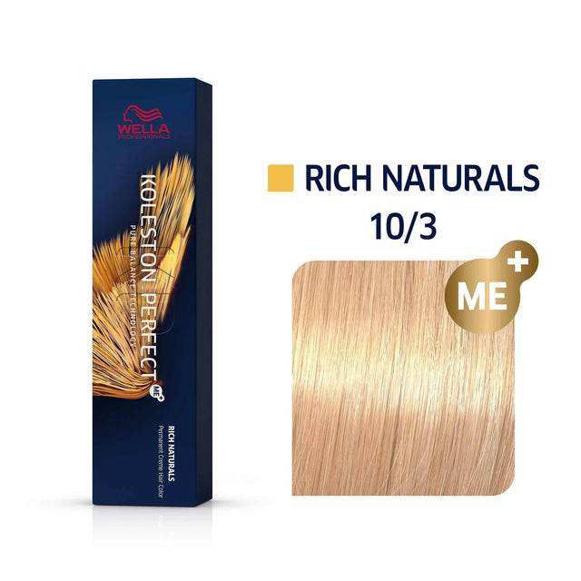 Wella Professionals, Koleston Perfect Me+, Permanent Hair Dye, 10/3 Lightest Gold Blonde, 60 ml  Wella Professionals - Nutra Best Bulgaria