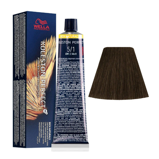 Wella Professionals, Koleston Perfect Me+, Permanent Hair Dye, 5/1 Light Brown Ash, 60 ml *Tester  Wella Professionals - Nutra Best Bulgaria