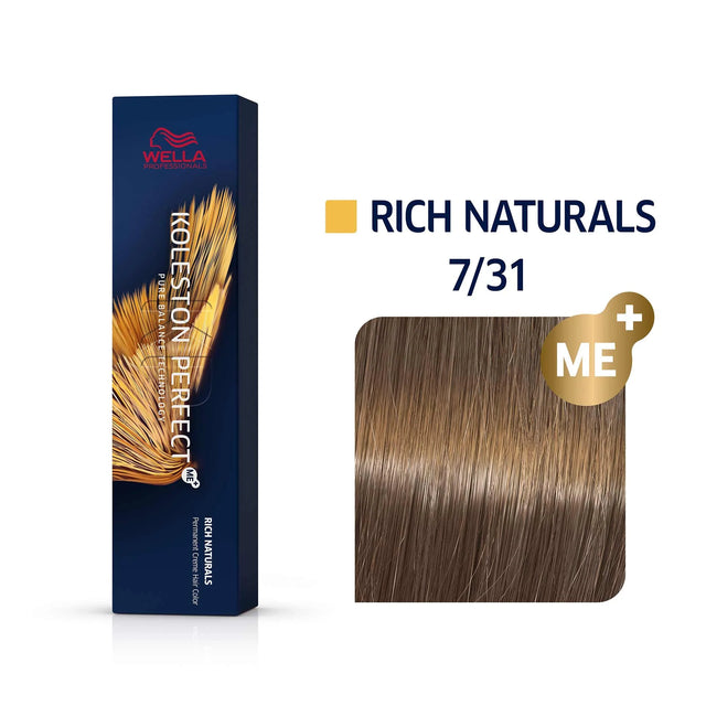 Wella Professionals, Koleston Perfect Me+, Permanent Hair Dye, 7/31 Medium Blonde Gold Ash, 60 ml  Wella Professionals - Nutra Best Bulgaria