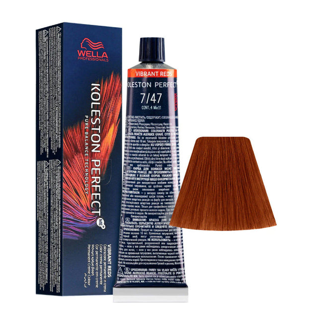 Wella Professionals, Koleston Perfect Me+, Permanent Hair Dye, 7/47 Medium Blonde Red Brown, 60 ml  Wella Professionals - Nutra Best Bulgaria