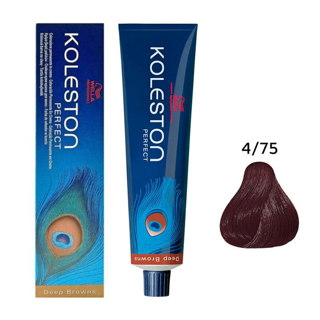 Wella Professionals, Koleston Perfect, Permanent Hair Dye, 4/75 Medium Brown Mahogany Brown, 60 ml  Wella Professionals - Nutra Best Bulgaria