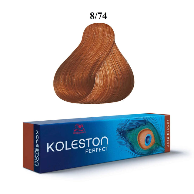 Wella Professionals, Koleston Perfect, Permanent Hair Dye, 8/74 Light Blond Chestnut Red, 60 ml  Wella Professionals - Nutra Best Bulgaria