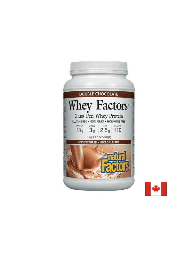 Whey Factors® Grass Fed Whey Protein | Chocolate - 1000 грама  Natural Factors - Nutra Best Bulgaria