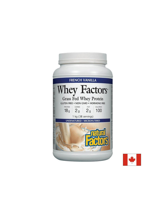 Whey Factors® Grass Fed Whey Protein | Vanilla - 1000 грама  Natural Factors - Nutra Best Bulgaria