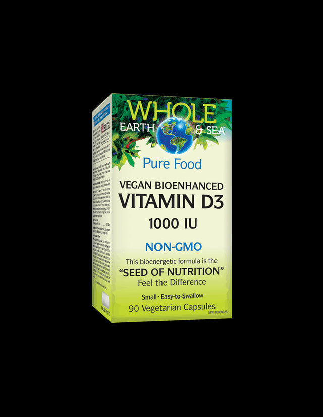 Whole Earth & Sea® Vitamin D3 1000 IU | Vegan Bioenhanced - 90 капсули  Natural Factors - Nutra Best Bulgaria