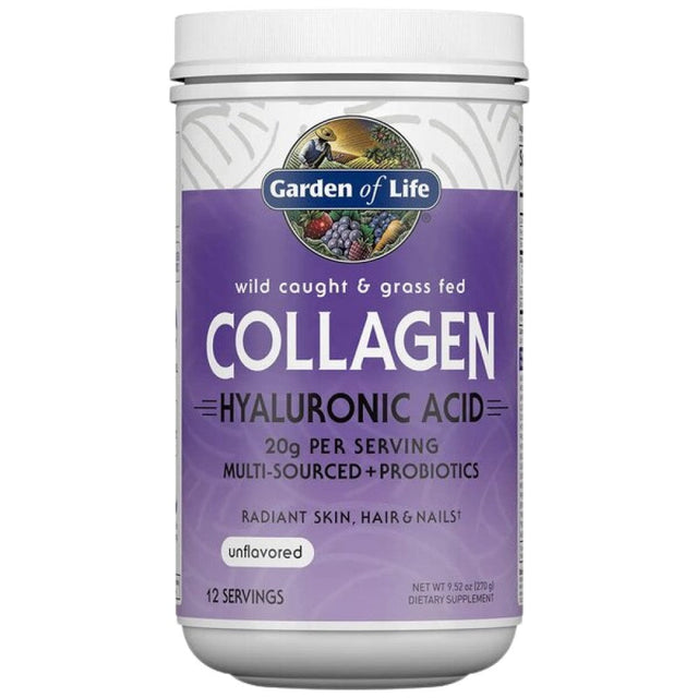 Wild Caught & Grass Fed Collagen with Hyaluronic Acid Powder - 270 грама  Garden Of Life - Nutra Best Bulgaria