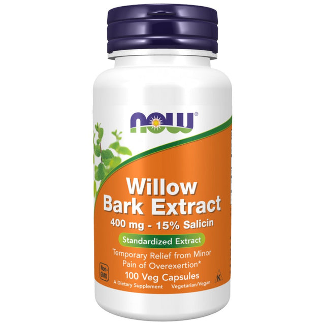 Willow Bark Extract 400 mg - 100 капсули  NOW Foods - Nutra Best Bulgaria