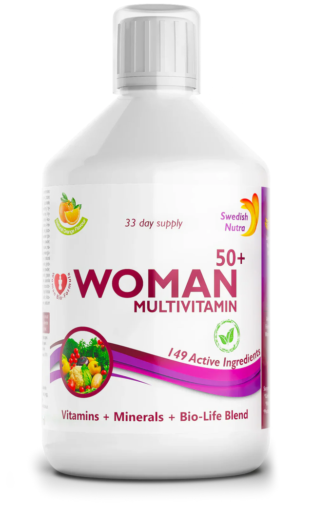 Women 50+ мултивитамини за жени с колаген 1497 мг - 149 активни съставки /500 мл/  Swedish Nutra - Nutra Best Bulgaria