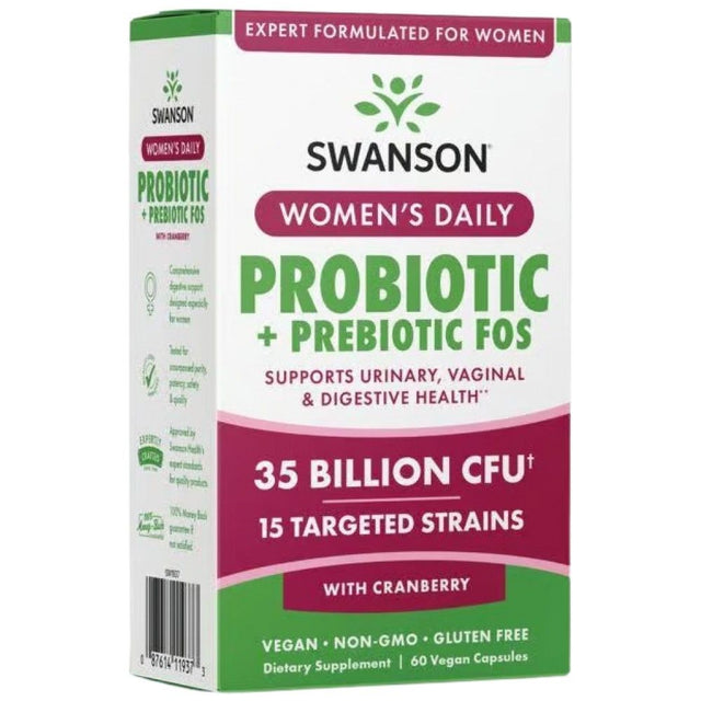 Women's Daily Probiotic + Prebiotic FOS - 60 капсули  Swanson - Nutra Best Bulgaria