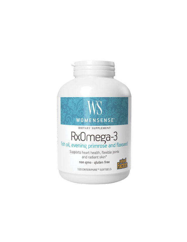Рибено масло, вечерна иглика и ленено семе WomenSense Rx Omega-3 - Женско здраве, 120 софтгел капсули Natural Factors  Natural Factors - Nutra Best Bulgaria