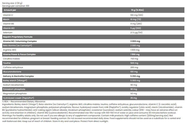 Xtreme NAPALM Pre-Workout | Loaded With Vitargo® - 500 грама  FA Nutrition - Nutra Best Bulgaria