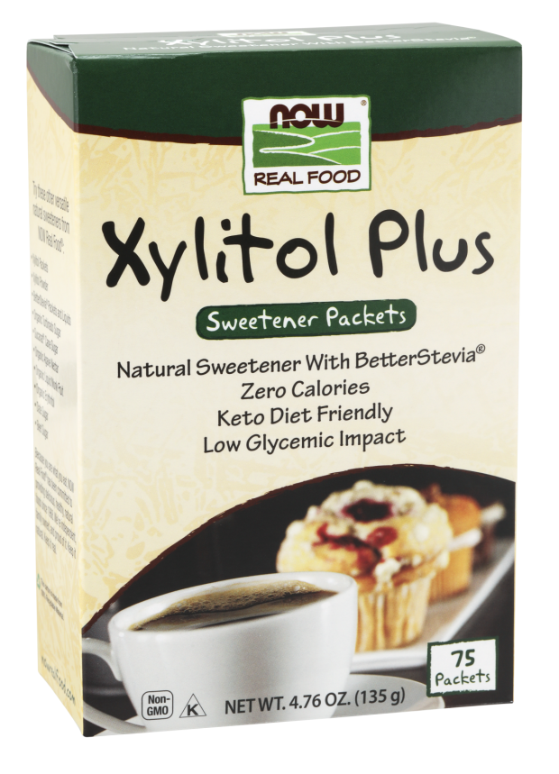 Xylitol Plus Packets - 75 пакета  NOW Foods - Nutra Best Bulgaria