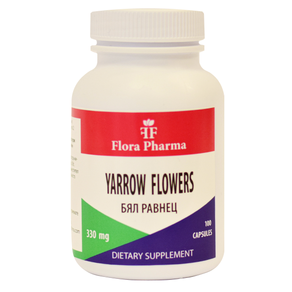 Бял равнец (YARROW FLOWERS) 1980 mg /100 капсули, 33 дози/ FLORA FARMA  Флора Фарма - Nutra Best Bulgaria
