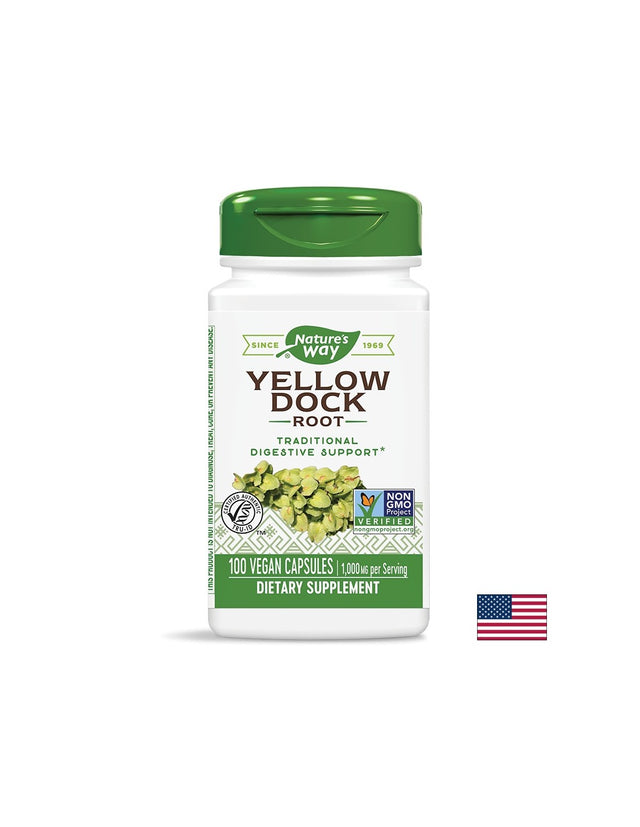 Yellow Dock Root - Къдрав лапад (корен) 500 mg, 100 капсули Nature’s Way  Nature’s Way - Nutra Best Bulgaria