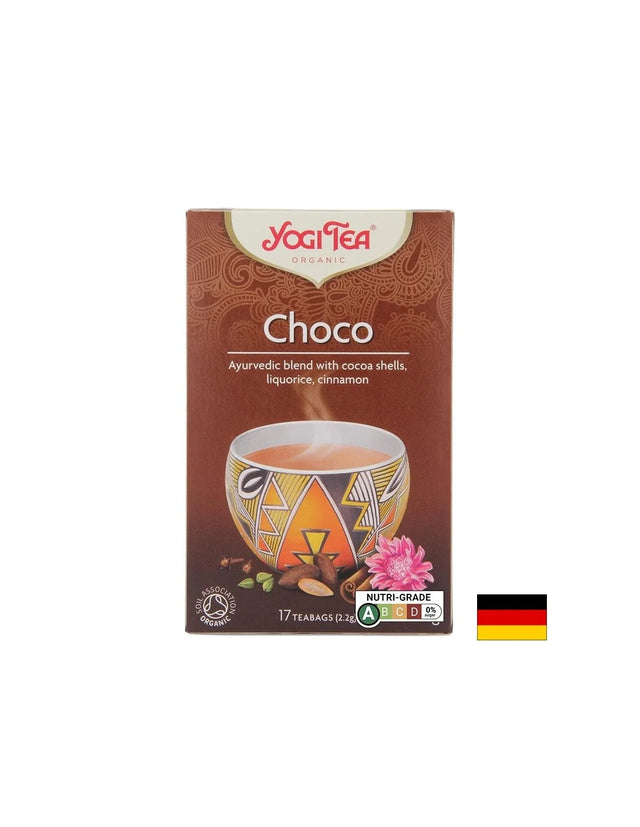 Yogi Tea Choco – аюрведичен чай с какаови черупки, канела и сладък корен, БИО, 17 филтърни пакетчета  Yogi - Nutra Best Bulgaria