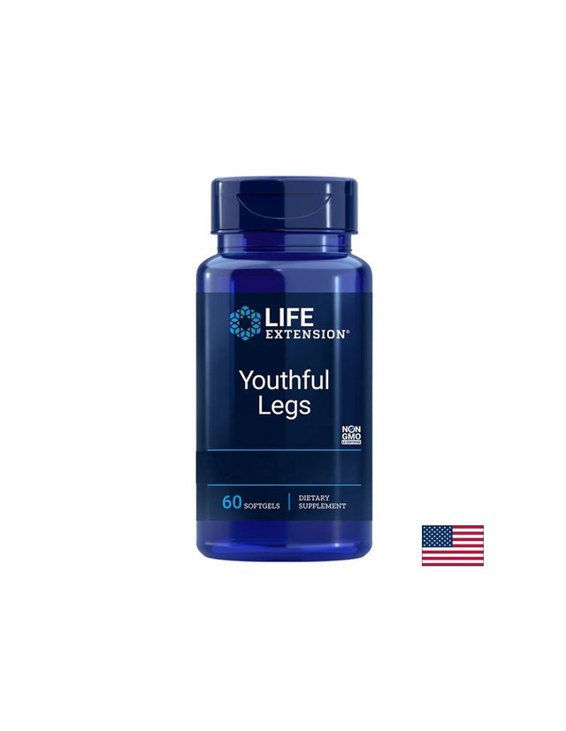 Разширени вени и тежест в краката - Youthful Legs, 60 софтгел капсули  Life Extension - Nutra Best Bulgaria