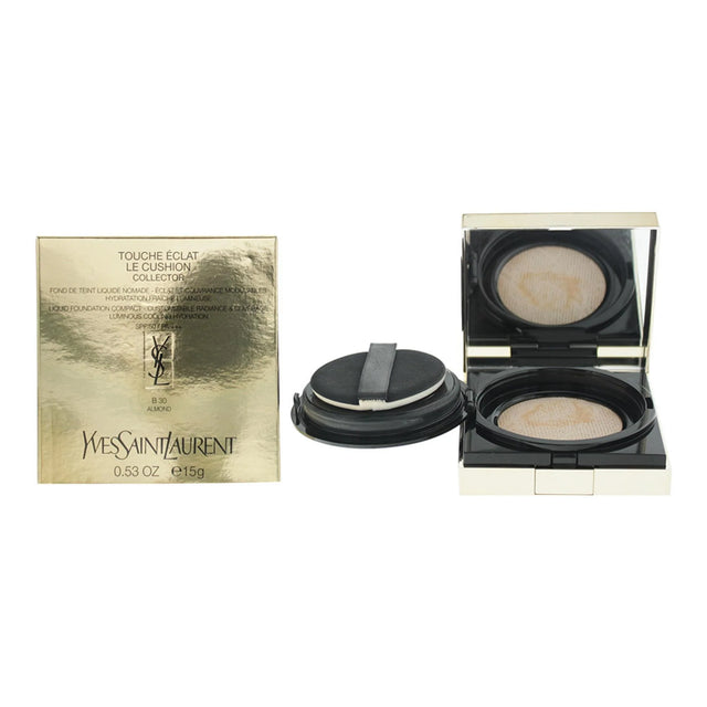 Yves Saint Laurent, Touche Eclat Le Cushion Collector, golden pigments & antioxidants, Luminous, Liquid Foundation, B30, Almond, 15 g  Yves Saint Laurent - Nutra Best Bulgaria