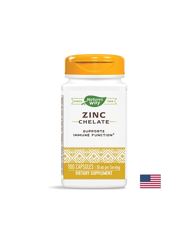 Zinc Chelate/ Цинк (хелат) х 100 капсули Nature’s Way  Nature’s Way - Nutra Best Bulgaria