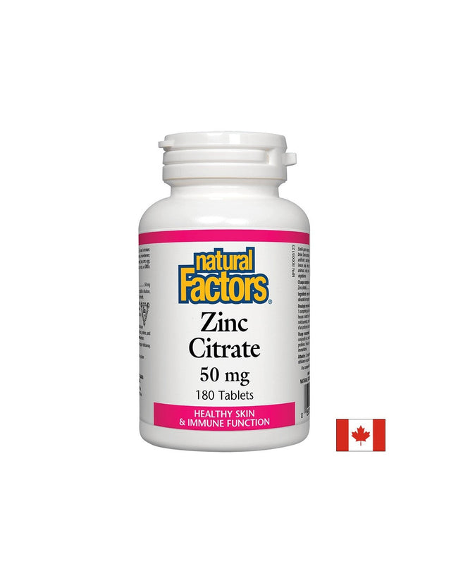 Zinc Citrate / Цинк (цитрат) 50 mg х 180 таблетки Natural Factors  Natural Factors - Nutra Best Bulgaria