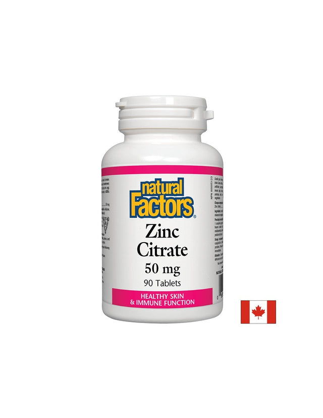 Zinc Citrate / Цинк (цитрат) 50 mg х 90 таблетки Natural Factors  Natural Factors - Nutra Best Bulgaria