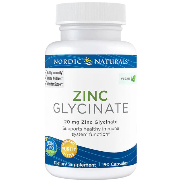 Zinc Glycinate 20 mg 60 капсули  Nordic Naturals - Nutra Best Bulgaria