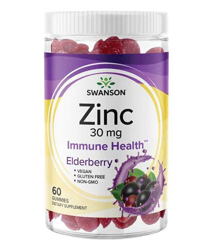 Zinc Gummies | Elderberry - 60 Дъвчащи таблетки  Swanson - Nutra Best Bulgaria