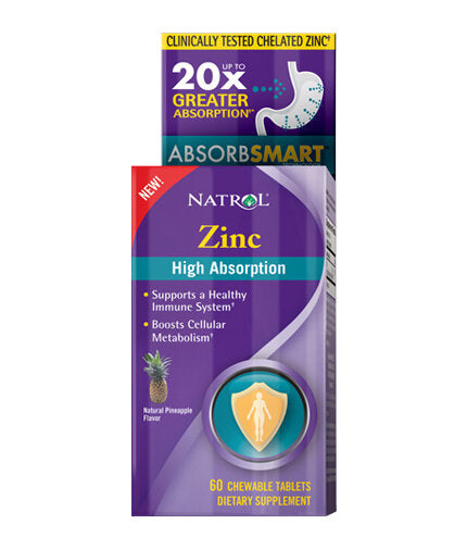 Zinc High Absorption  60 chew tabs.  Natrol - Nutra Best Bulgaria