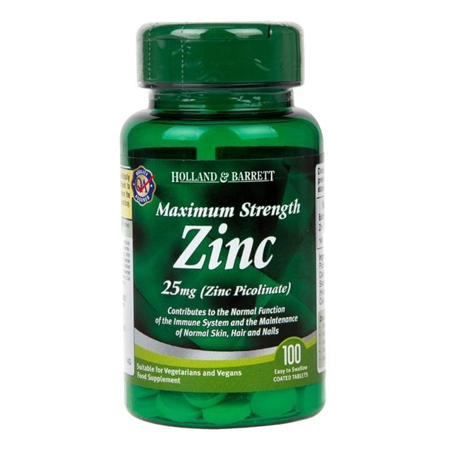 Zinc Picolinate 25 mg / Maximum Strength / 100 Tabs - 0  Holland and Barrett - Nutra Best Bulgaria