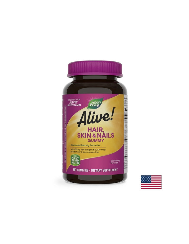 Alive! Hair, Skin and Nails Premium Formula - 60 желирани бонбони - Nutra Best Bulgaria