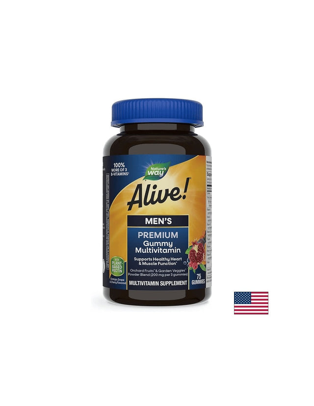 Alive! Men's Gummy Vitamins - 75 Дъвчащи таблетки - Nutra Best Bulgaria