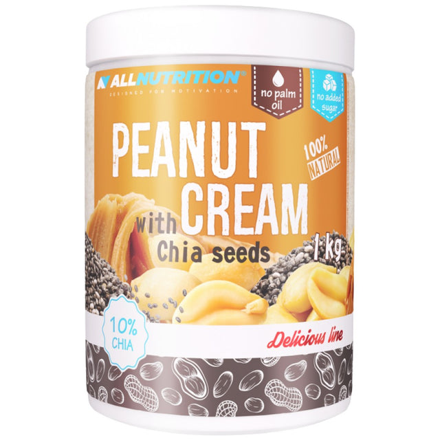 Peanut Cream with Chia Seeds 1000 грама  AllNutrition - Nutra Best Bulgaria