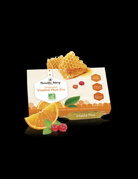 Ampoules Vitalité Plus Bio Jus d’orange Acerola / Виталити плюс био с пчелно млечице, портокал и ацерола, 10 бр. ампули за пиене Famille Mary - Nutra Best
