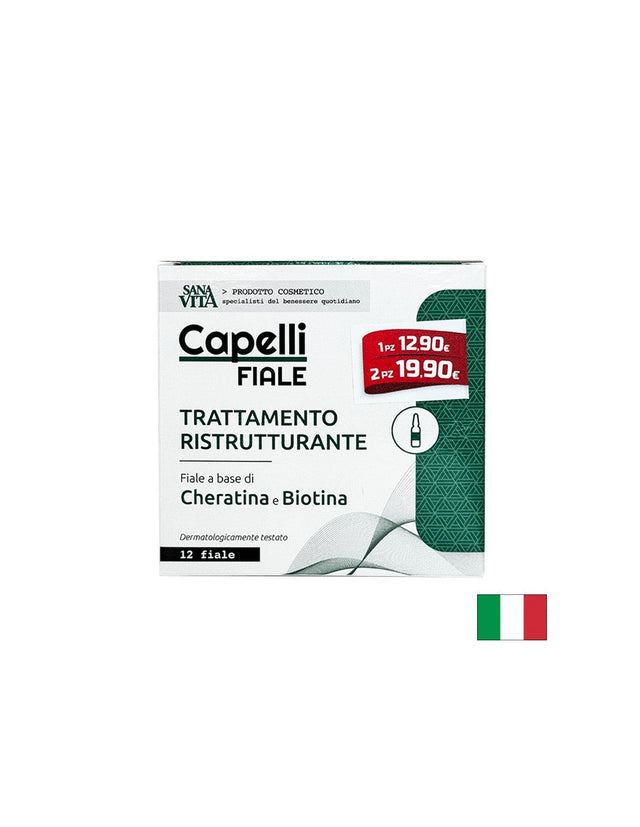 Ампули за коса Sanavita (с биотин и хидролизиран кератин), 12 бр х 10 ml - Nutra Best Bulgaria