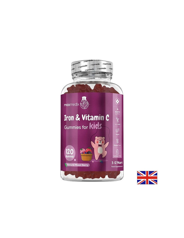 Анемия - Желязо 7 mg + Витамин С 10 mg (за деца), 120 желирани таблетки, с вкус на горски плодове - Nutra Best Bulgaria