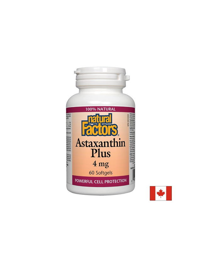 Astaxanthin Plus/ Астаксантин + Лутеин и Зеаксантин 4 mg х 60 софтгел капсули Natural Factors - Nutra Best Bulgaria