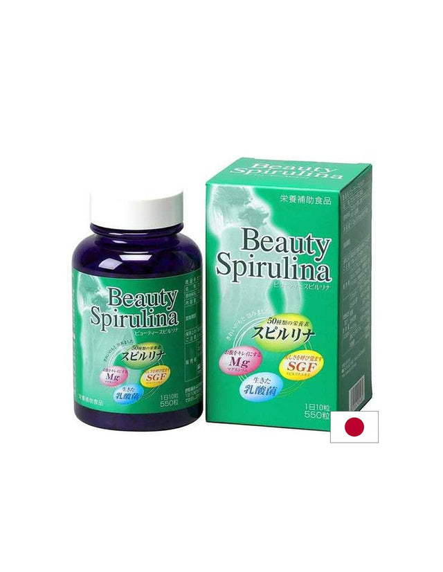Японска спирулина + млечно-кисели бактерии и магнезий - Beauty Spirulina, 550 таблетки - Nutra Best Bulgaria