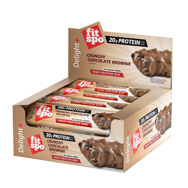 Delight+ Crunchy Protein Bar Шоко Брауни - 12 x 60 грама - Nutra Best Bulgaria