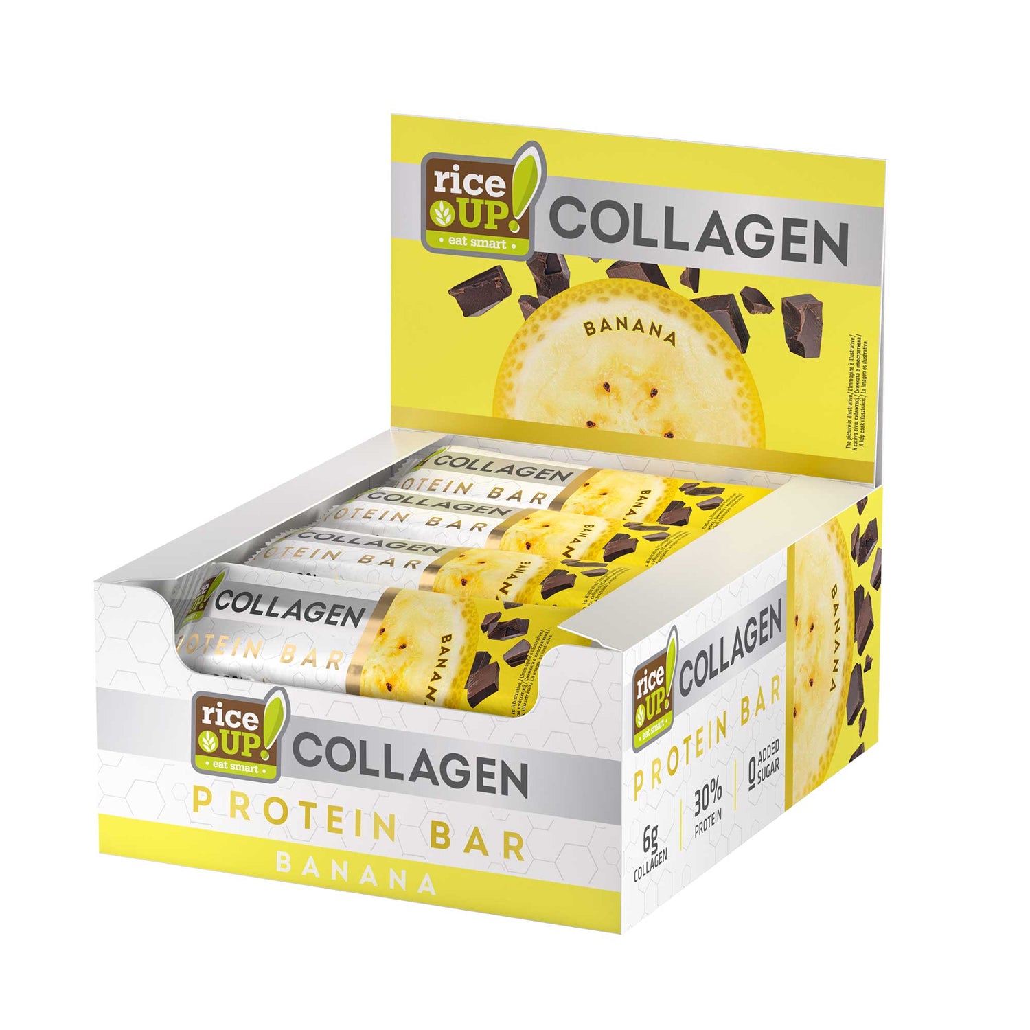 Protein Bar with 6g Collagen & No Added Sugar - 12 x 50g  RiceUP! - Nutra Best Bulgaria