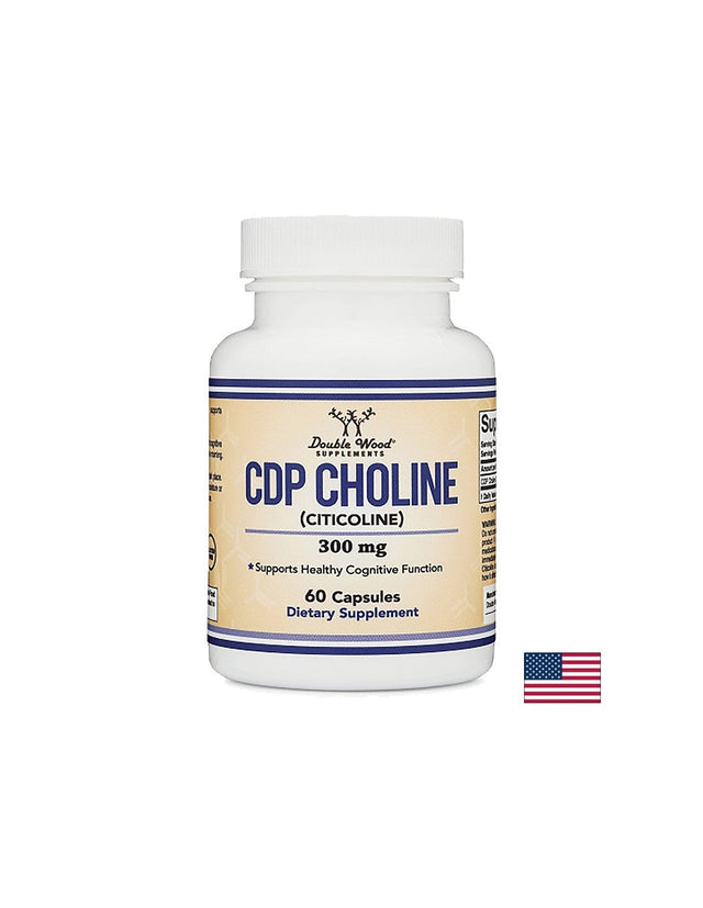 CDP Choline (Citicoline)/ Цитиколин, 300 mg, 60 капсули Double Wood - Nutra Best Bulgaria