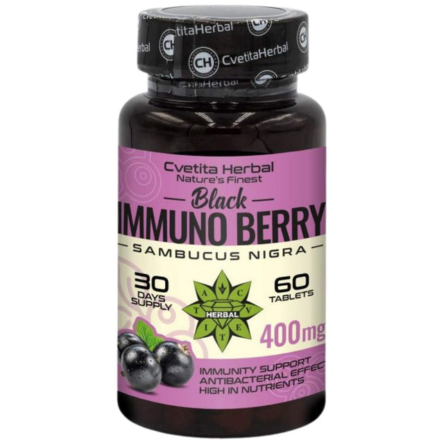 Black Immuno Berry 400 mg 60 Таблетки - Nutra Best Bulgaria
