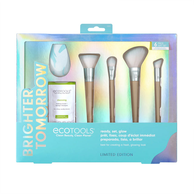 Brighter Tomorrow Set EcoTools: EcoTools, Blending, Foundation Brush + EcoTools, Blending, Concealer Brush + EcoTools, Diffuse, Eyeshadow Brush + EcoTools, Brush & Sponge Cleanser Lotion, 7.39 ml + EcoTools, Blending, Blush Brush + EcoTools, Makeup Spo...  EcoTools - Nutra Best Bulgaria