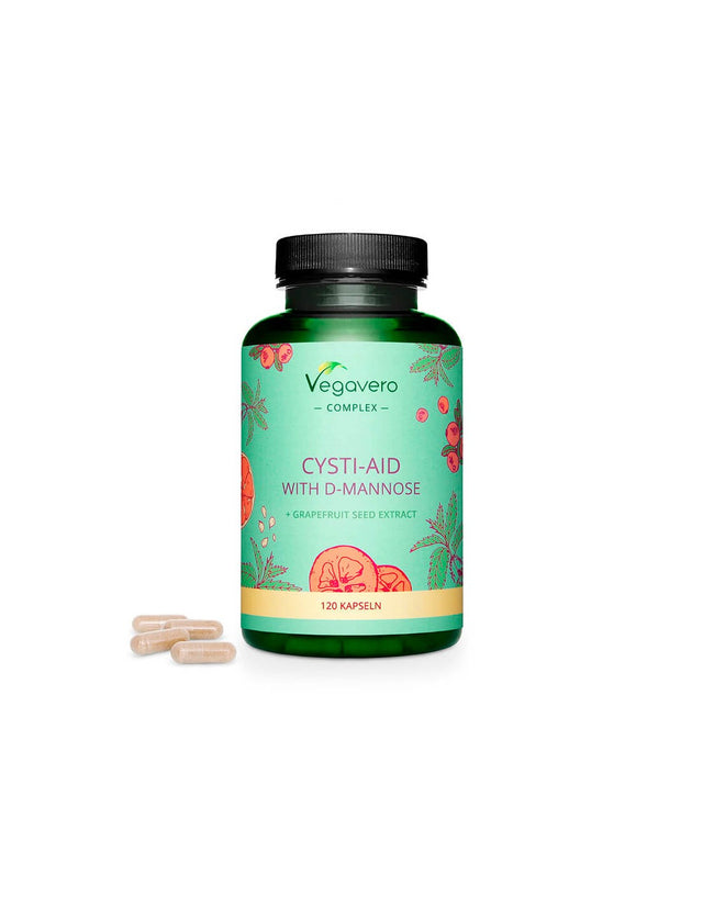 Cysti-Aid with D-Mannose + Grapefruit Seed Extract - Формула с D-маноза и екстракт от семена на грейпфрут,120 капсули Vegavero - Nutra Best Bulgaria