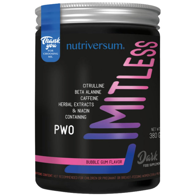 Limitless Dark | Fat Burning Pre-Workout Formula - 380 грама - Nutra Best Bulgaria