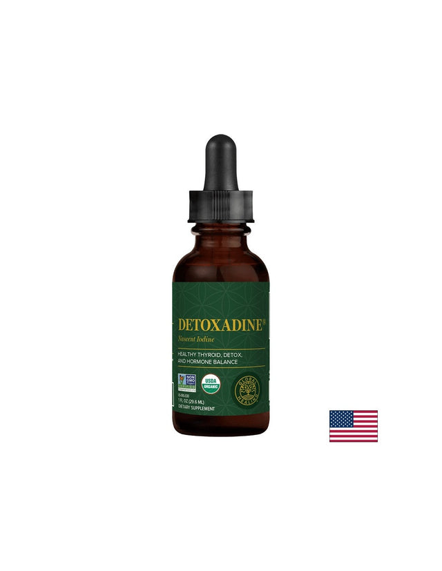Detoxadine® Nascent Iodine - Detoxadine® сертифициран органичен атомен йод,  29,6 ml Global Healing - Nutra Best Bulgaria