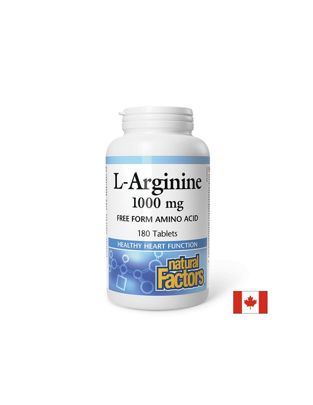 Енергия - Л-Аргинин (L-Arginine), 1000 mg х 180 таблетки Natural Factors - Nutra Best Bulgaria