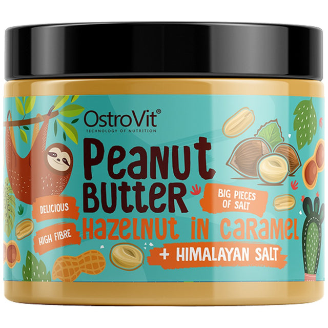 Peanut Butter with Hazelnut in Caramel + Himalayan Salt | Crunchy 500 грама  OstroVit - Nutra Best Bulgaria