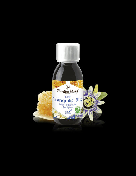 Elixir Tranquilis Bio Miel Passiflore Aubépine/ Био сироп с пчелен мед, пасифлора, глог / Спокоен сън, 125 ml Famille Mary - Nutra Best
