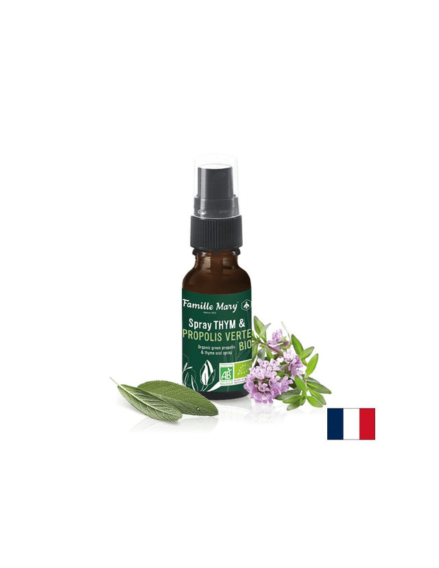 Spray Thym & Propolis Verte BIO / Спрей за гърло с мащерка, зелен прополис и градински чай, 20 ml Famille Mary - Nutra Best Bulgaria