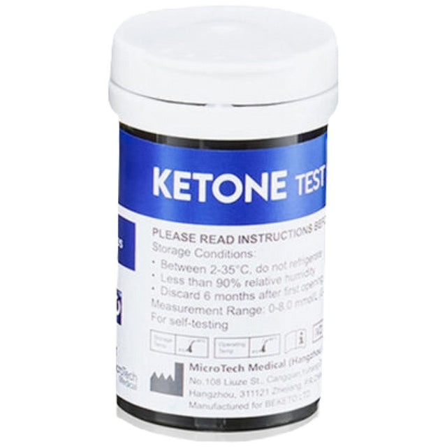 GluKeto Meter – Ketones Strip Tests - 50 бр. - Nutra Best Bulgaria
