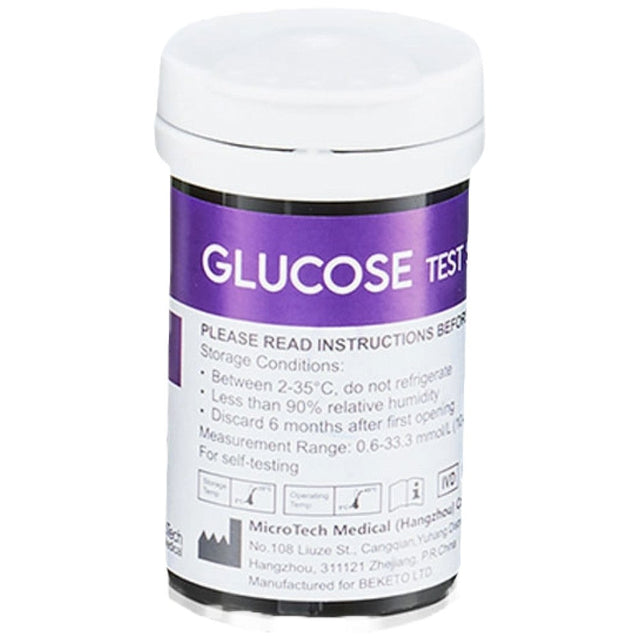 GluKeto Meter – Glucose Strip Tests - 50 бр. - Nutra Best Bulgaria
